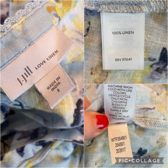 J. Jill love linen pintucked print tunic top Small - Picture 2 of 10